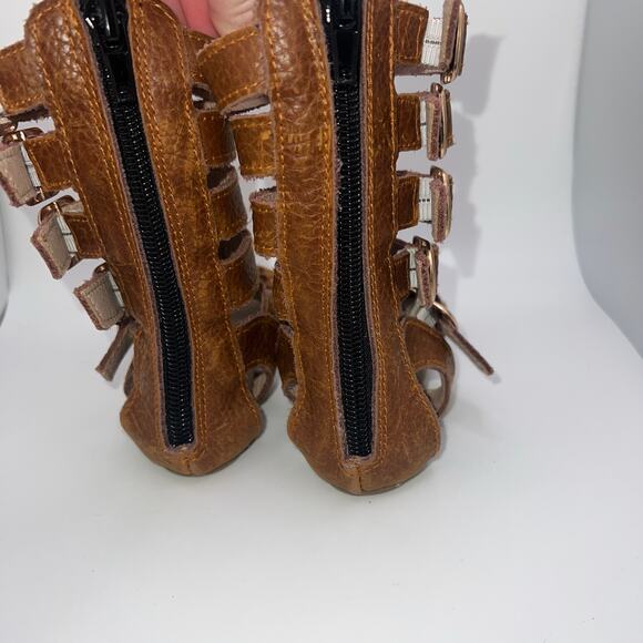 Monkeyfeet 12-18m Gladiator Sandals‎ Weathered Brown Boho Summer Braided - Picture 4 of 8